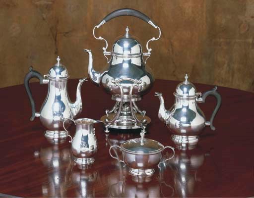 AN ENGLISH SILVER COFFEE AND TEASERVICE