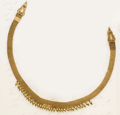 A 19th century gold necklace