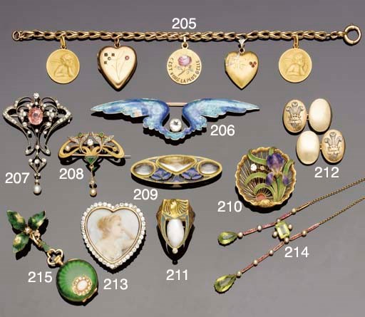An enamel and paste brooch by Child & Child,