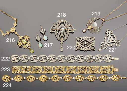 A pair of late Victorian opal and diamond earpendants,