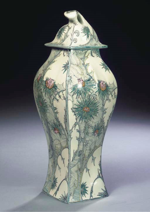 A LARGE EGG-SHELL PORCELAIN VASE AND COVER