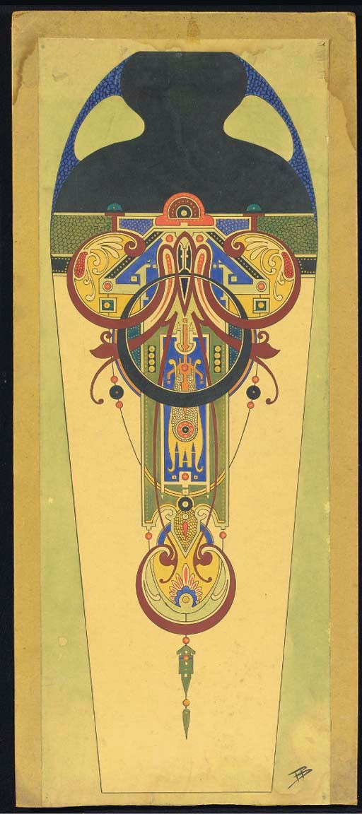 A DESIGN-DRAWING OF A TWO-HANDLED VASE