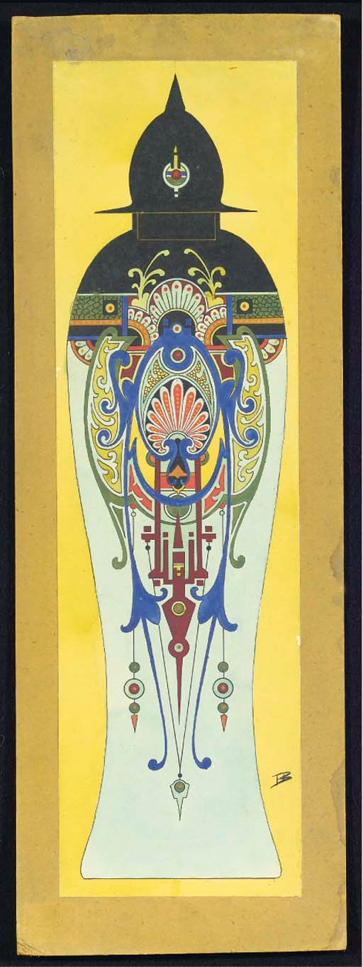 A DESIGN-DRAWING FOR A VASE AND COVER