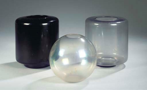 (3) THREE GLASS VASES