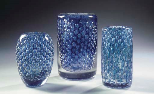 (3) THREE GLASS VASES