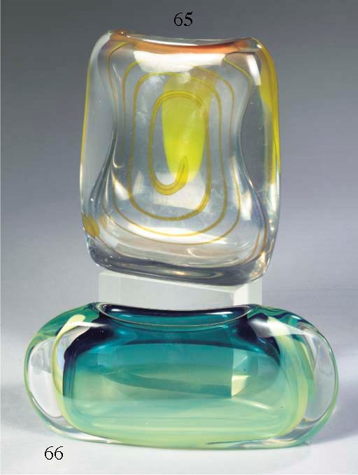 AN UNICA GLASS VASE