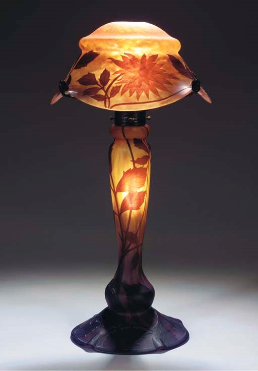 A CAMEO GLASS TABLELAMP