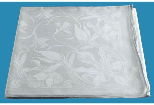 (2)  A FINE DAMASK LINNEN TABLECLOTH