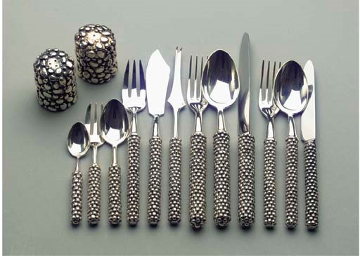 (256) CAVIAR, AN EXTENSIVE SILVERPLATED FLATWARE SERVICE
