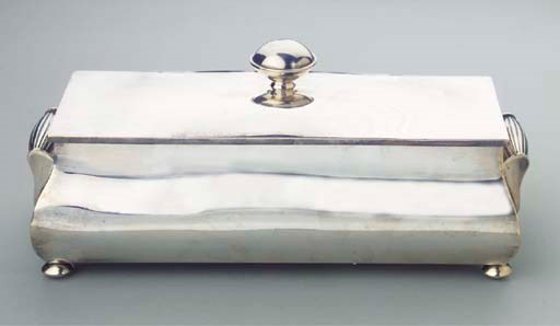 A SILVER BOX AND COVER