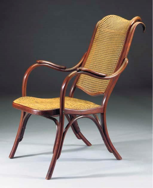 A bentwood shaving chair