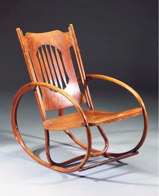 A bentwood children's rocking chair