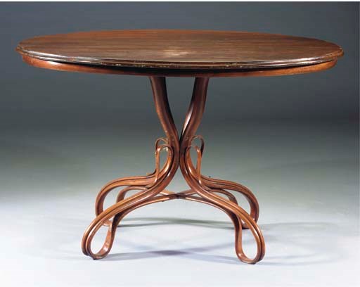 Nr. 3, a mahogany and bentwood centre table