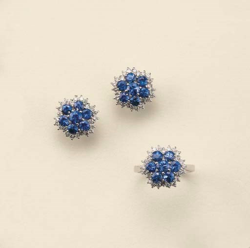 PARURE IN ORO, ZAFFIRI E DIAMANTI