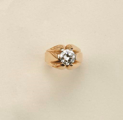 Anello in oro giallo e brillante