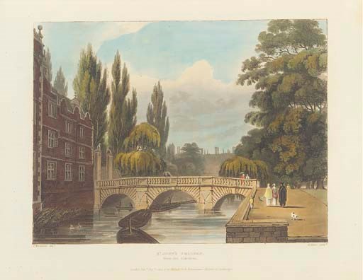 ACKERMANN, Rudolph (1764-1834). A History of the University of Cambridge, its Colleges, Halls, and Public Buildings. London: L. Harrison  and J. C. Leigh for R. Ackermann, 1815 [plates watermarked J. Whatman 1812].