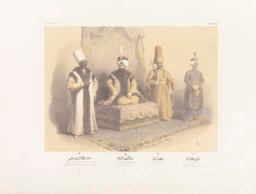 COSTUME--ARIF, Pasha Muchir. Les anciens costumes de l'Empire Ottoman, depuis l'origine de la monarchie jusqu'a la reforme du Sultan Mahmoud. Paris: Lemercier, [1863].