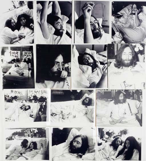 JOHN LENNON PHOTOGRAPHS FROM 'THE BED IN FOR PEACE'
