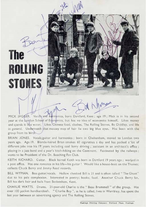 ROLLING STONES SIGNED PROGRAM