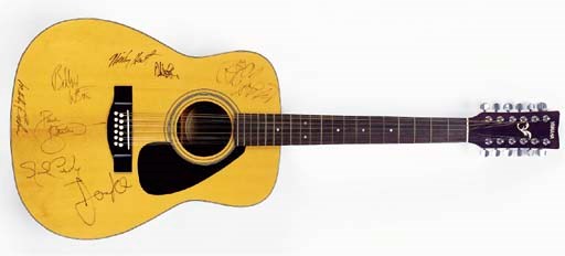 ROCK STARS SIGNED GUITAR AND ALBUM