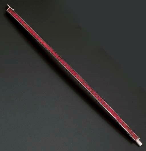 A RUBY LINE BRACELET, BY CARTIER