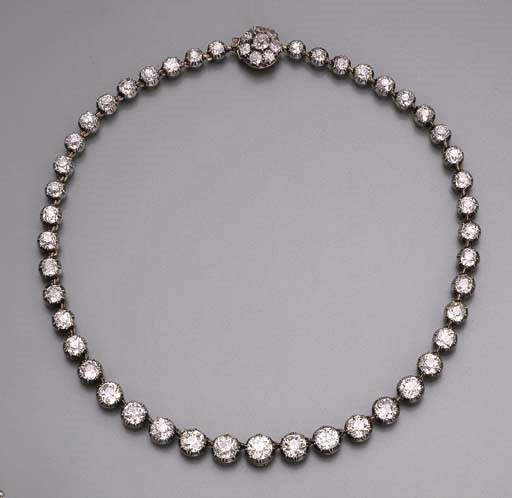 AN ANTIQUE DIAMOND RIVIERE