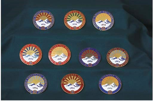 Royal Swedish Car Club - Rally of the Midnight Sun; A good group of competitors award badges from 1955, 1958 -1966 inclusive. 	 (10)