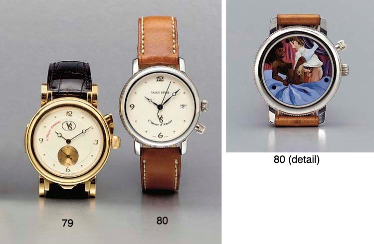 Value Swiss. A stainless steel limited edition self-winding wristwatch with sweep center seconds, date and erotic automaton