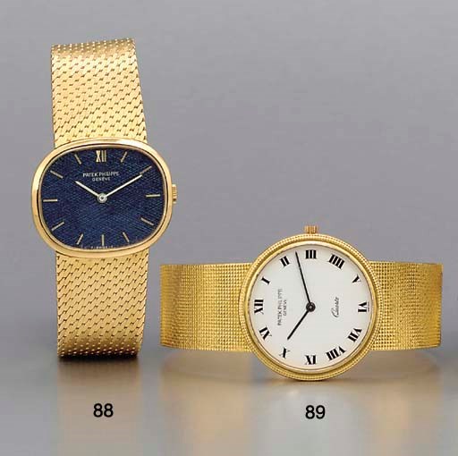 Patek Philippe. An 18K gold wristwatch with bracelet