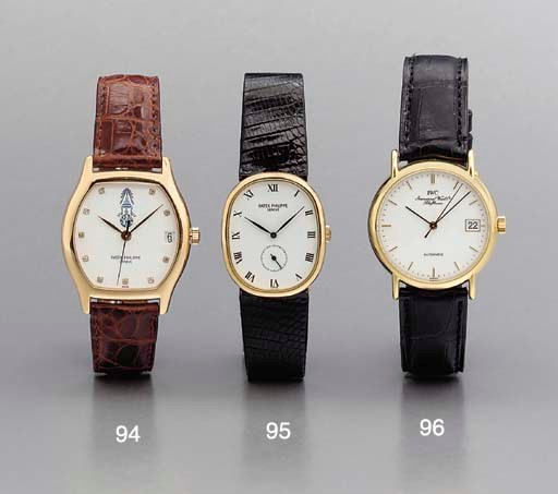 IWC. An 18K gold self-winding wristwatch with sweep center seconds and date