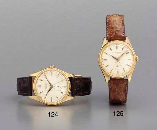 Patek Philippe. A fine 18K gold self-winding water-resistant wristwatch with enamel dial