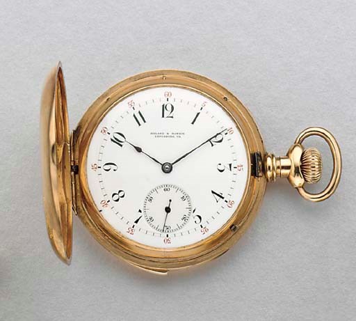 Girard-Perregaux. A 14K gold hunter case five minute repeating keyless lever watch