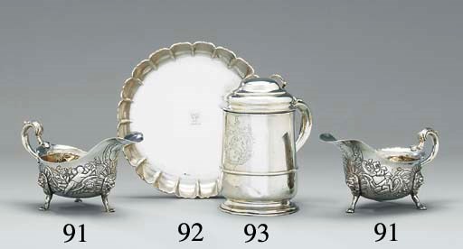 A pair of George II Irish silver sauce-boats