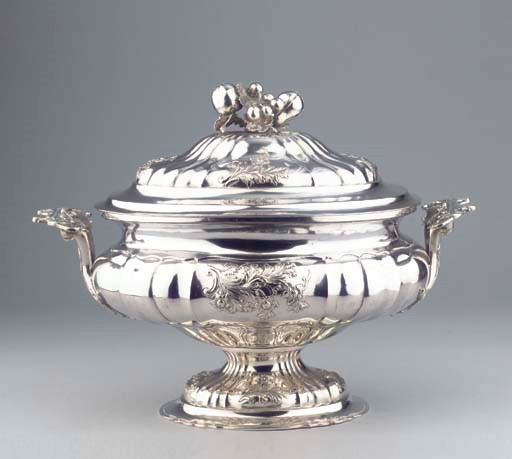 A Continental silver soup-tureen and cover