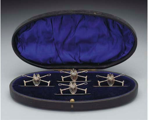 A Cased Set of Four Edwardian Silver Menu Holders