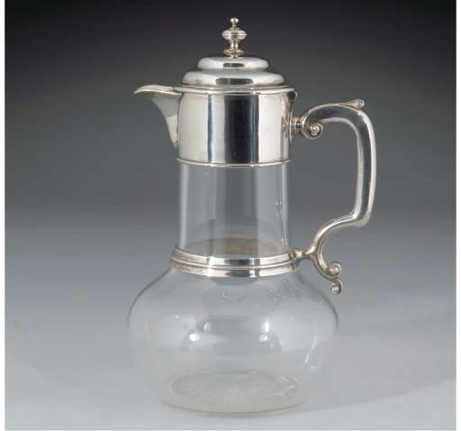 A Victorian Silver-Mounted Glass Claret Jug