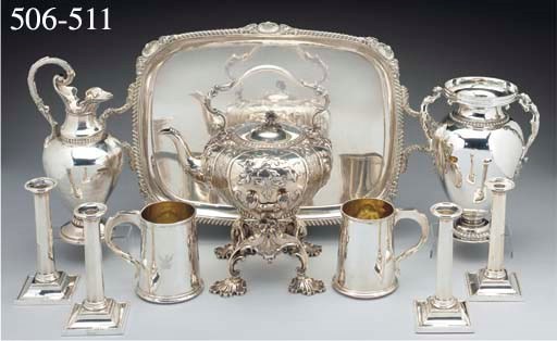 A Victorian Silver Kettle-on-Stand with Burner