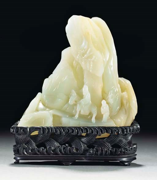 A celadon jade mountain group, 18th century