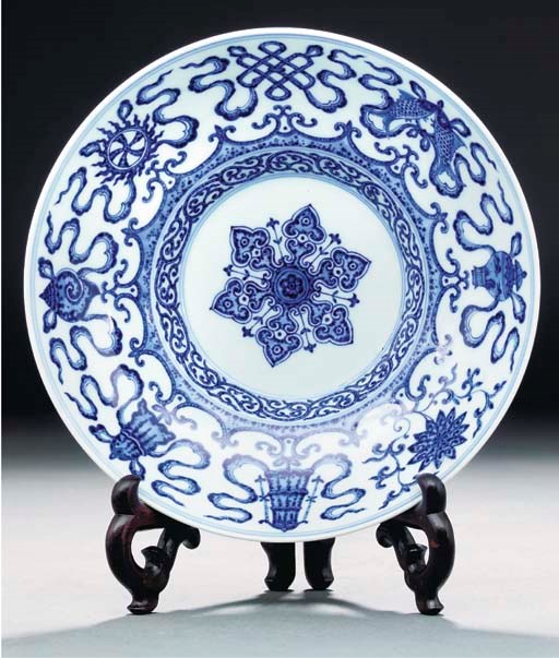 A blue and white ogee-form form bowl, underglaze Qianlong sealmark and of the period