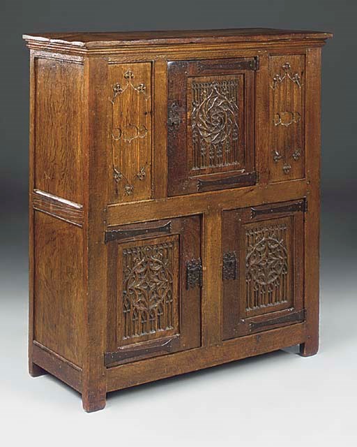 A NORTH EUROPEAN OAK CUPBOARD