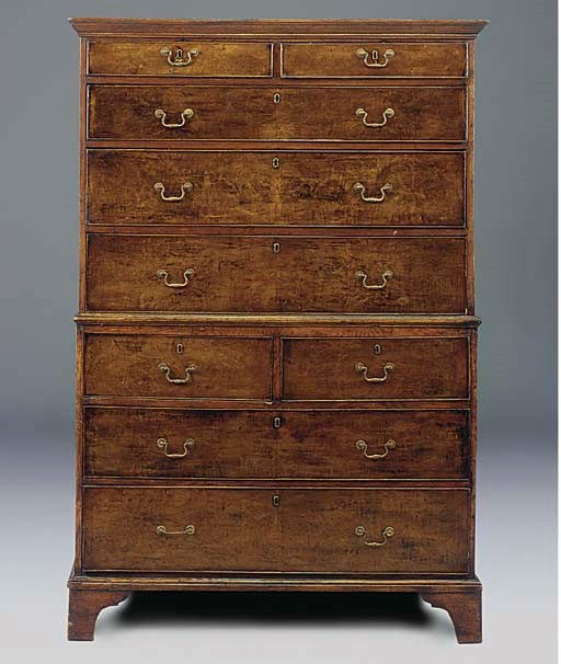 An oak tallboy