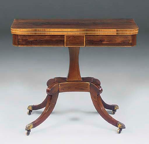 A ROSEWOOD CARD TABLE