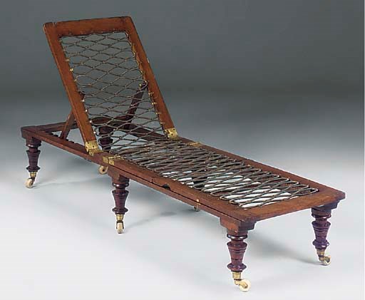A VICTORIAN WALNUT CAMPAIGN BED