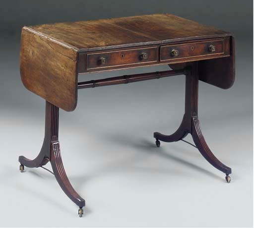 A MAHOGANY SOFA TABLE