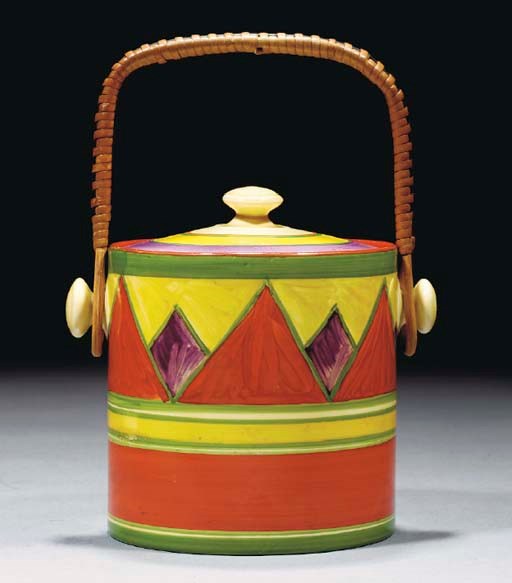 A Bizarre Hereford Biscuit Barrel and Cover