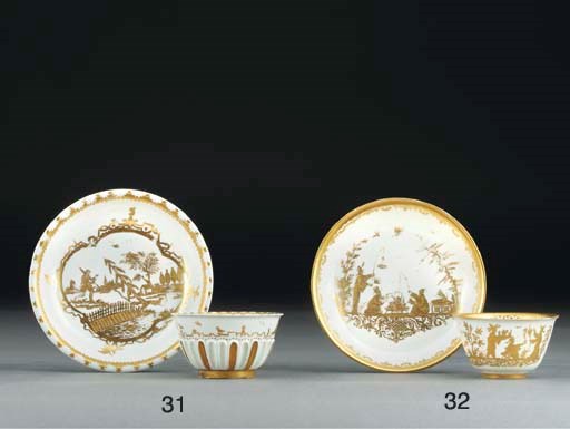 A Böttger teabowl and saucer