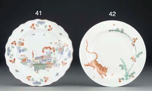 A Meissen shaped Kakiemon plate