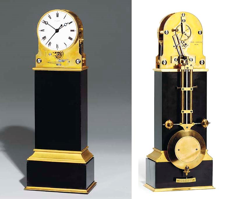 A Napoleon III ormolu-mounted black marble month-going table regulator