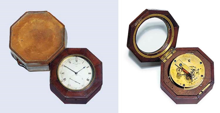 A George III two-day marine chronometer with octangonal mahogany box