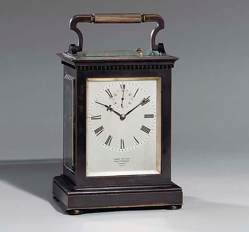 A Victorian bronze striking giant carriage clock